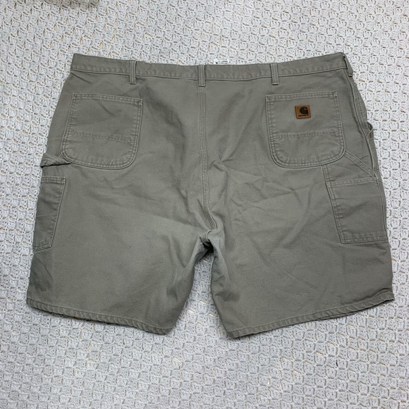 Carhartt Carpentar Shorts Mens  W50 L8 Beige Canvas Utility B25 Workwear - Picture 1 of 11